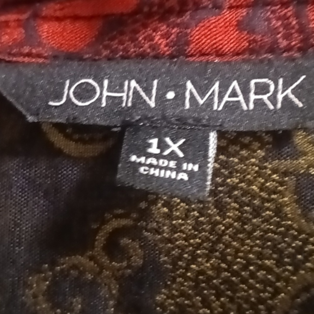 FINAL PRICE JOHN • MARK rayon multi-colored floral print asian-accented blouse